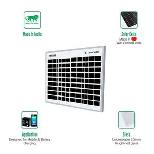 Loom Solar Panel 10 watt - 12 volt for Mobile Charging