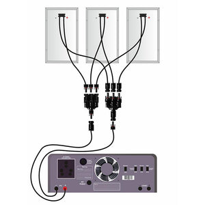 3 Panel MC4 Connectors pair, 3 Wire In, 1 Wire Out